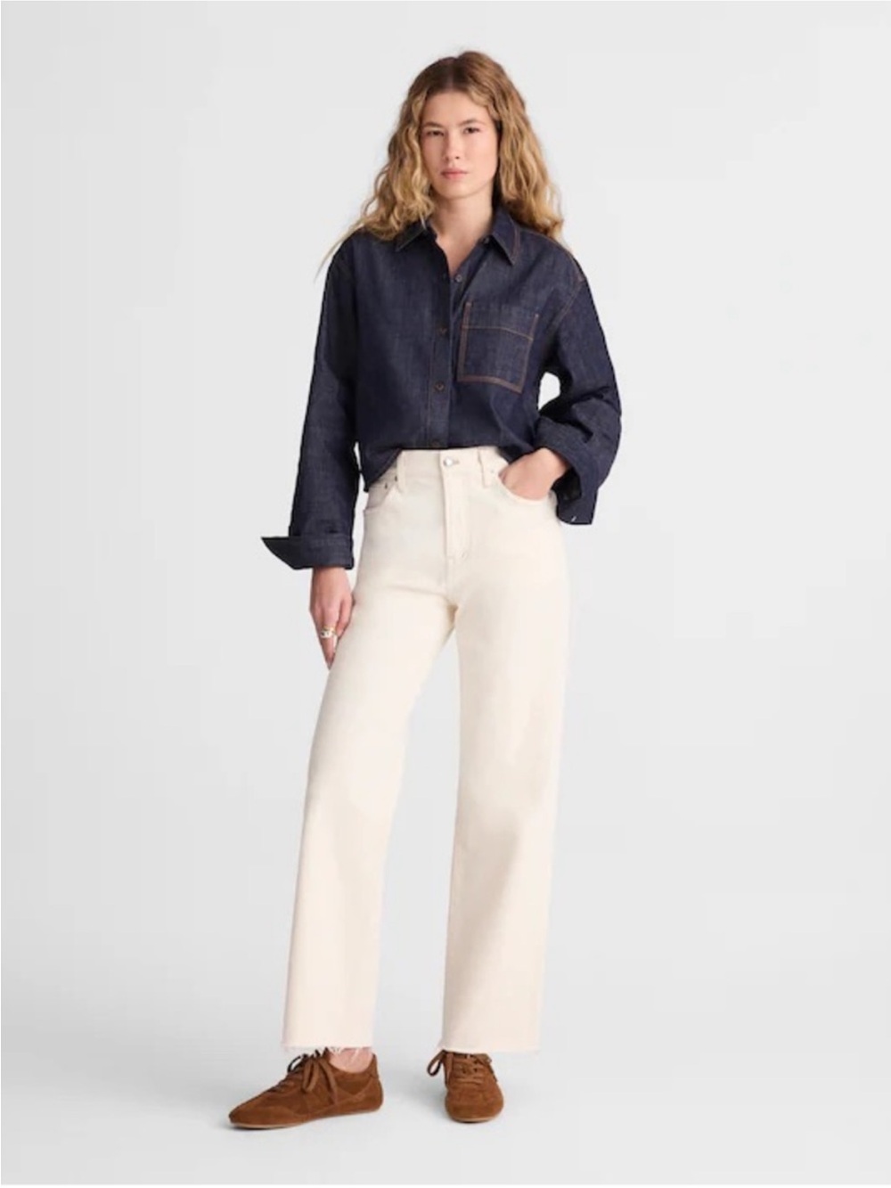 Madewell the perfect vintage wide leg crop jean in white